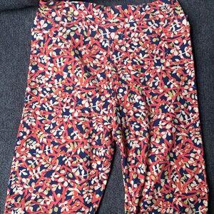 New Blue and Pink Botanical Print LuLaRoe OS Leggings